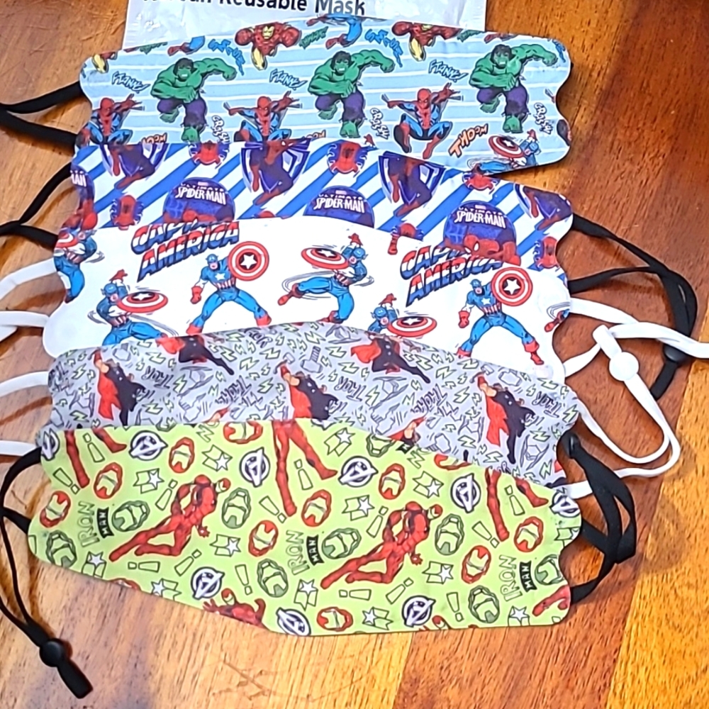 Kid's Super Hero reusable, washable KF94 mask pack